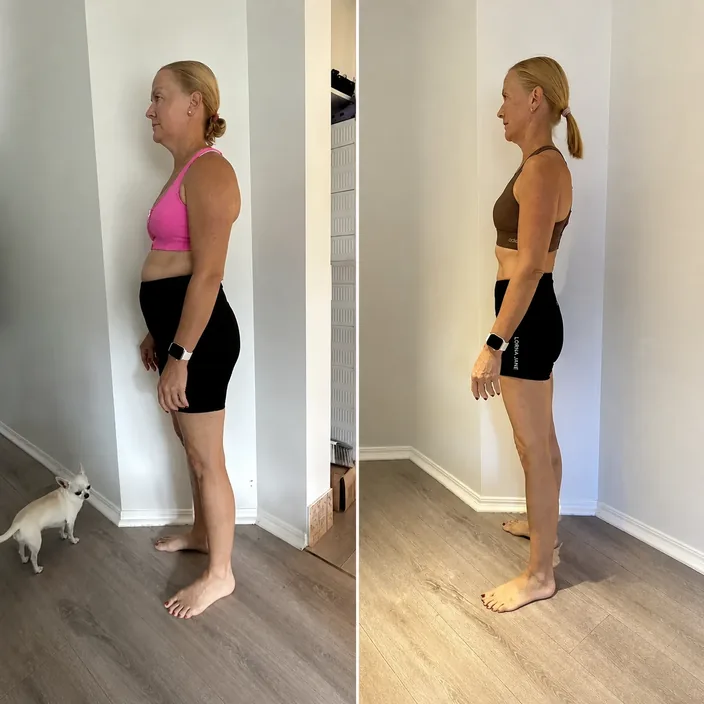Amanda, before and after her MLA transformation