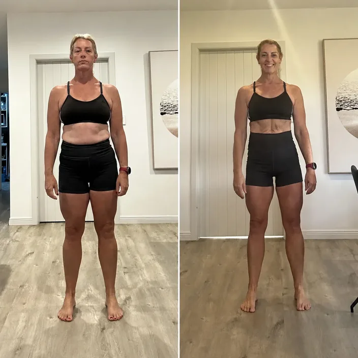 Liz, before and after her MLA transformation